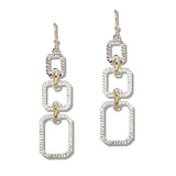 110048, TEXTURED GEOMETRIC DANGLE EARRING