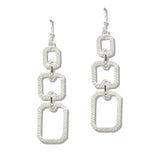 110048, TEXTURED GEOMETRIC DANGLE EARRING