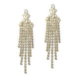 110052, MARQUISE CUBIC ZIRCONIA ACCENT RHINESTONE MULTI STRAND DANGLE EARRING