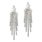 110052, MARQUISE CUBIC ZIRCONIA ACCENT RHINESTONE MULTI STRAND DANGLE EARRING