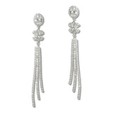 110053, TRIPLE STRAND CUBIC ZIRCONIA ACCENT CRYSTAL RHINESTONE DANGLE EARRING