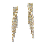 110055, BAGUETTE CUBIC ZIRCONIA ACCENT CRYSTAL RHINESTONE EARRING
