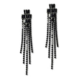 110056, BAGUETTE CUBIC ZIRCONIA ACCENT MULTI STRAND DROP EARRING