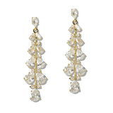 110059, TEARDROP CUBIC ZIRCONIA ACCENT CLUSTER STATEMENT EARRING