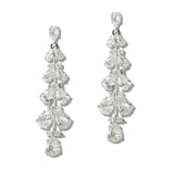 110059, TEARDROP CUBIC ZIRCONIA ACCENT CLUSTER STATEMENT EARRING