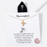 110065, HUMMINGBIRD DAINTY CUTOUT BIRD PENDANT NECKLACE