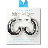 110068, 18K GOLD DIPPED POLISHED CHUNKY STAINLESS STEEL HOOP EARRING