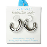 110070, 18K GOLD DIPPED POLISHED BOLD STAINLESS STEEL HOOP EARRING