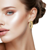 110078, 30MM GOLD DIPPED HAMMERED ROUND HOOP EARRING