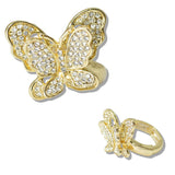 110081, PAVE CRYSTAL RHINESTONE BUTTERFLY STRETCH RING