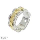14K Gold Plated TWO Tone Watch Band Designer Inspired Ring - view 2