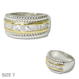 14K Gold Plated Cubic Zirconia Accent Designer Inspired Ring