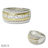 14K Gold Plated Cubic Zirconia Accent Designer Inspired Ring - view 2