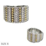 110088, 14K GOLD PLATED PAVE CUBIC ZIRCONIA ACCENT DESIGNER INSPIRED RING