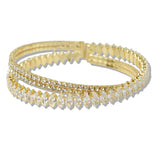 110089, MARQUISE CUBIC ZIRCONIA ACCENT CRYSTAL RHINESTONE STRETCH CUFF BRACELET