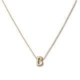 110091, GOLD DAINTY BUBBLE LETTER PENDANT NECKLACE
