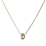 110091, GOLD DAINTY BUBBLE LETTER PENDANT NECKLACE