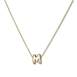 110091, GOLD DAlNTY BUBBLE LETTER PENDANT NECKLACE