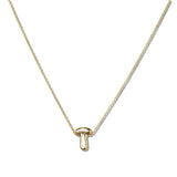 110091, GOLD DAlNTY BUBBLE LETTER PENDANT NECKLACE