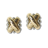 110093, 14K GOLD PLATED X ACCENT DESIGNER INSPIRED EARRING