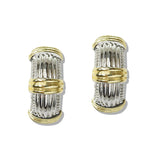 110096, 14K GOLD PLATED TEXTURED DESIGNER INSPIRED EARRING