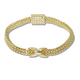 110099, 14K GOLD PLATED X ACCENT MAGNETIC CLOSURE DESIGNER INSPIRED BRACELET