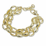 107640, 14K GOLD PLATED DESIGNER INSPIRED CHAIN BRACELET