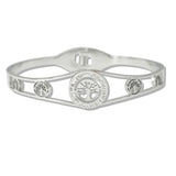 110101, TREE OF LIFE STAINLESS STEEL OPEN BANGLE BRACELET