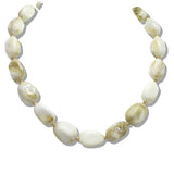 110105, GEOMETRIC NATURAL ACRYLIC BEADED NECKLACE