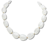 110105, GEOMETRIC NATURAL ACRYLIC BEADED NECKLACE