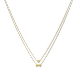110108, DAINTY HEART DOUBLE LAYERED NECKLACE