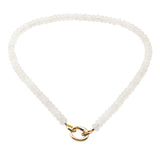 110109, CARABINER CLIP STONE BEADED NECKLACE