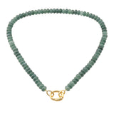 110109, CARABINER CLIP NATURAL STONE SEMI PRECIOUS STONE BEADED NECKLACE