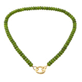 110109, CARABINER CLIP NATURAL STONE SEMI PRECIOUS STONE BEADED NECKLACE