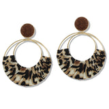 110120, LEOPARD PRINT ROUND DANGLE EARRING