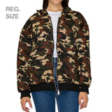 110130, SILVER BLING STUDDED CAMOUFLAGE PRINT HOODED JACKET