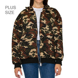 110130, SILVER BLING STUDDED CAMOUFLAGE PRINT HOODED JACKET