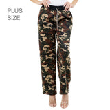 110133, SILVER BLING STUDDED CAMOUFLAGE PRINT DRAWSTRING TROUSERS PANTS