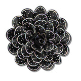 110134, GLAM RHINESTONE STUDDED FLORAL PIN BROOCH