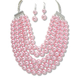 110136, MULTI LAYERED PEARL STATEMENT NECKLACE