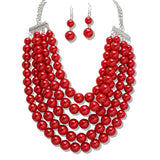 110136, MULTI LAYERED PEARL STATEMENT NECKLACE