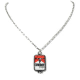 110143, WESTERN COWBOY STEER HEAD GRAPHIC PENDANT NECKLACE