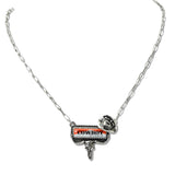 110147, WESTERN STEER HEAD COWBOY GRAPHIC PENDANT NECKLACE
