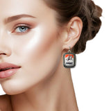 110153, WESTERN COWBOY HORSE RIDING GRAPHIC EARRING