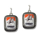 110153, WESTERN COWBOY HORSE RIDING GRAPHIC EARRING