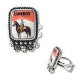 110155, WESTERN COWBOY HORSE RIDING GRAPHIC RING