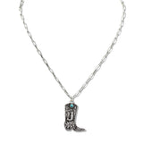 110160, WESTERN INITIAL BOOT PENDANT NECKLACE A TO L