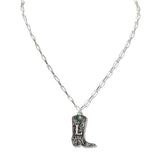 110160, WESTERN INITIAL BOOT PENDANT NECKLACE A TO L