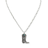110160, WESTERN INITIAL BOOT PENDANT NECKLACE M TO T