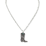 110160, WESTERN INITIAL BOOT PENDANT NECKLACE M TO T